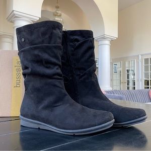 NWT Bussola Cynthia Black Vegan Slouchy Boot 39